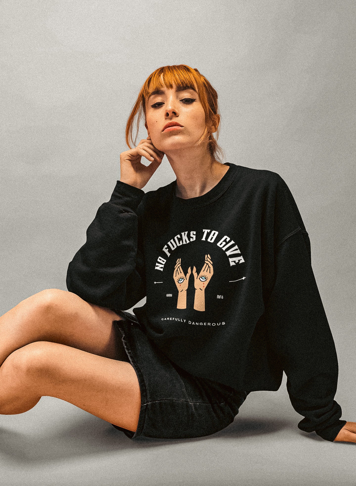 ‘No F*cks’ Crew Neck Sweater